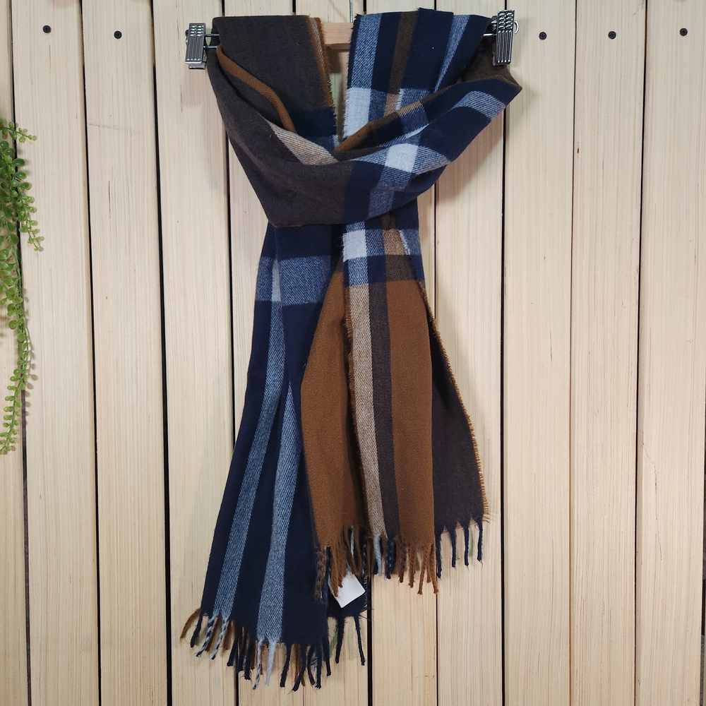 Banana Republic Scarf Men's Checkered Scarf in Navy, Camel, and Charcoal